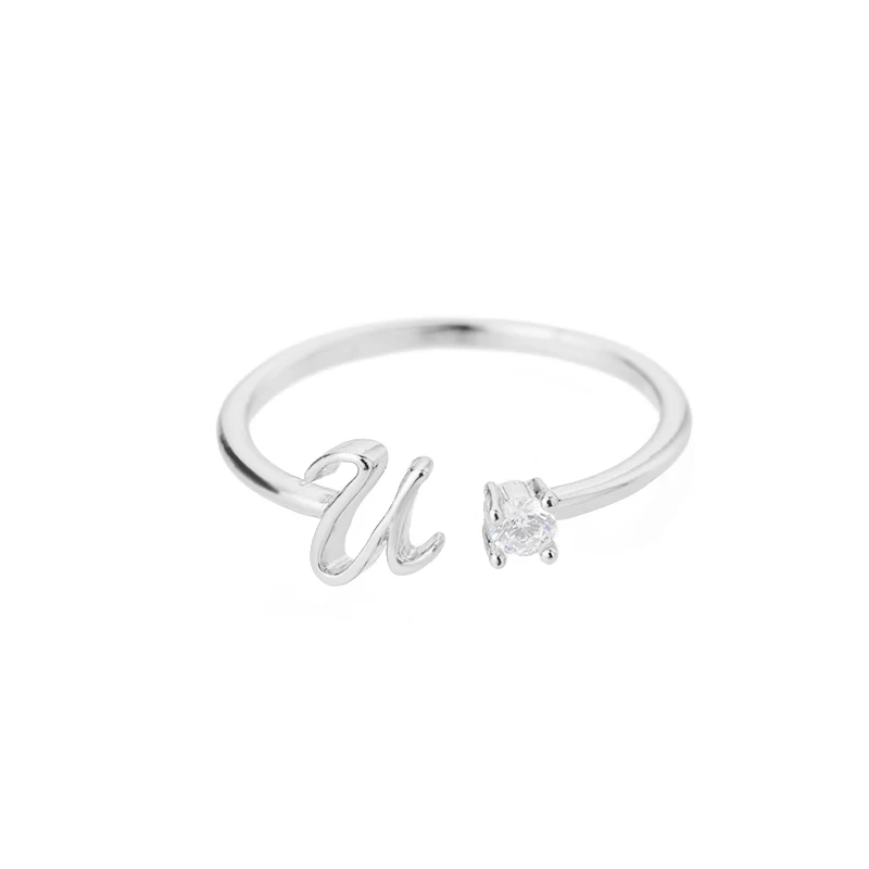 Exquisite einfache Anfangsbuchstaben-Ringe für Frauen, stapelbarer Name, Edelstahl-Ring, Paar-Schmuck, Großhandel, BFF-Geschenk für Schwester – Detail 6