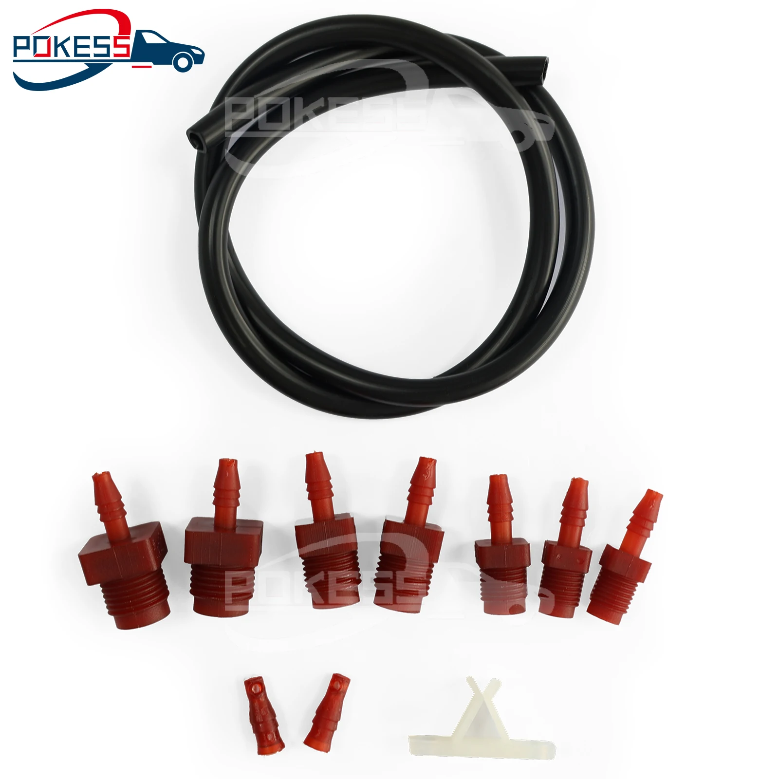 

POKESS 13910 Master Cylinder Bleeder Kit - 22 In. Hose, Clip, And Sae And Metric Fittings Universal Fit