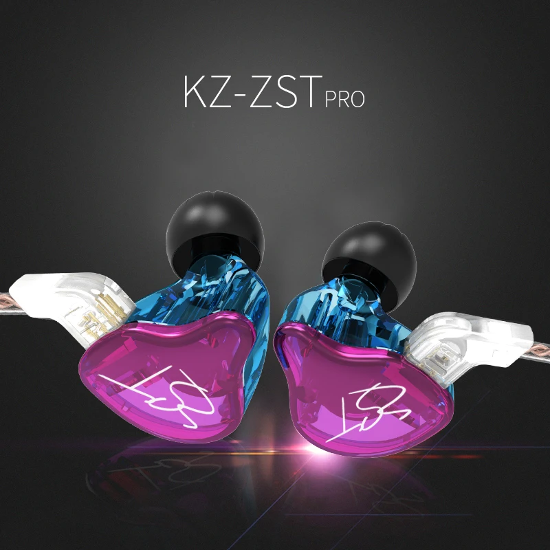 KZ ZST Dynamic Professional Stage Hifi Tuning Convertible Cable In Ear Wired Earphones