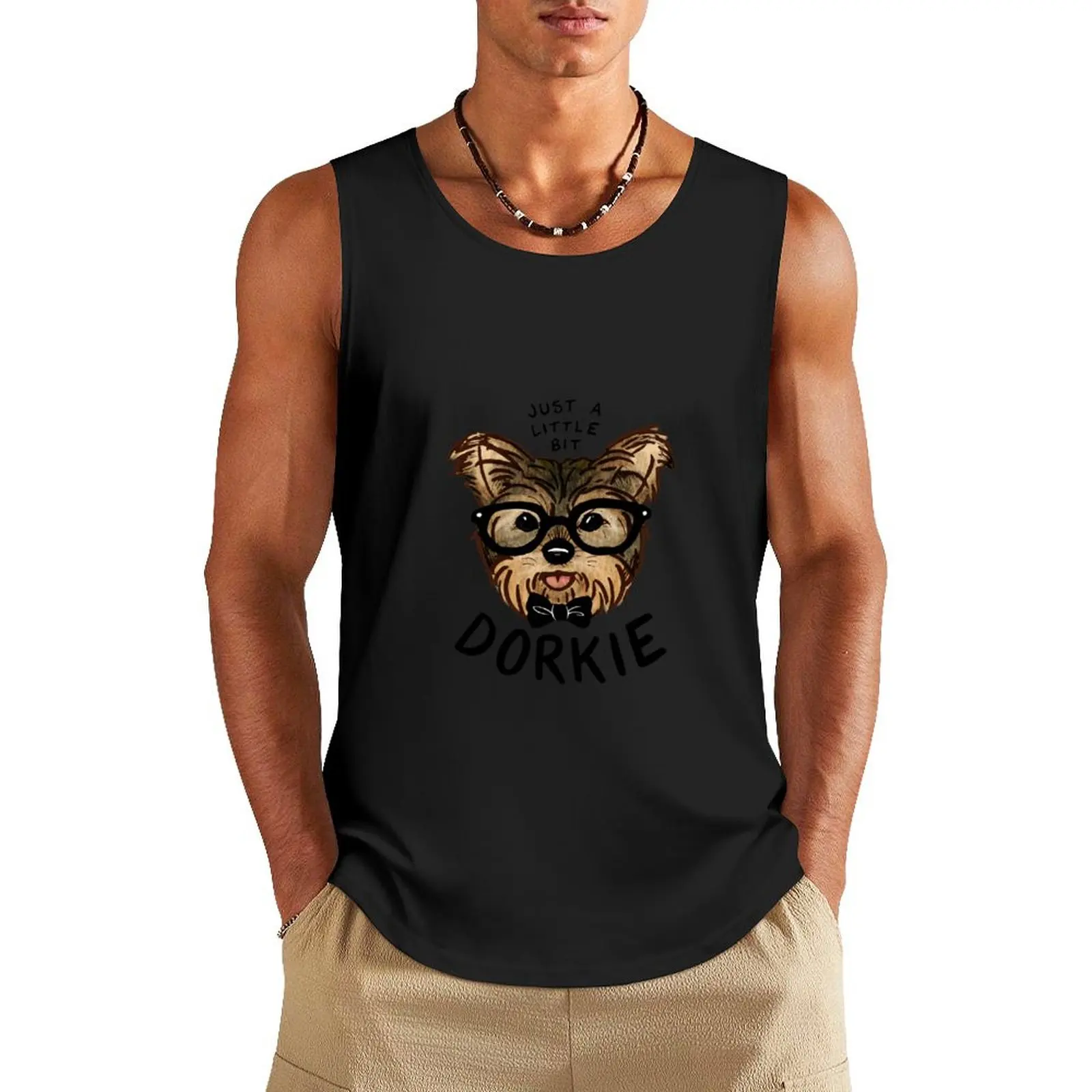 

Just a Little Bit Dorkie Tank Top summer clothes basketball Vest male