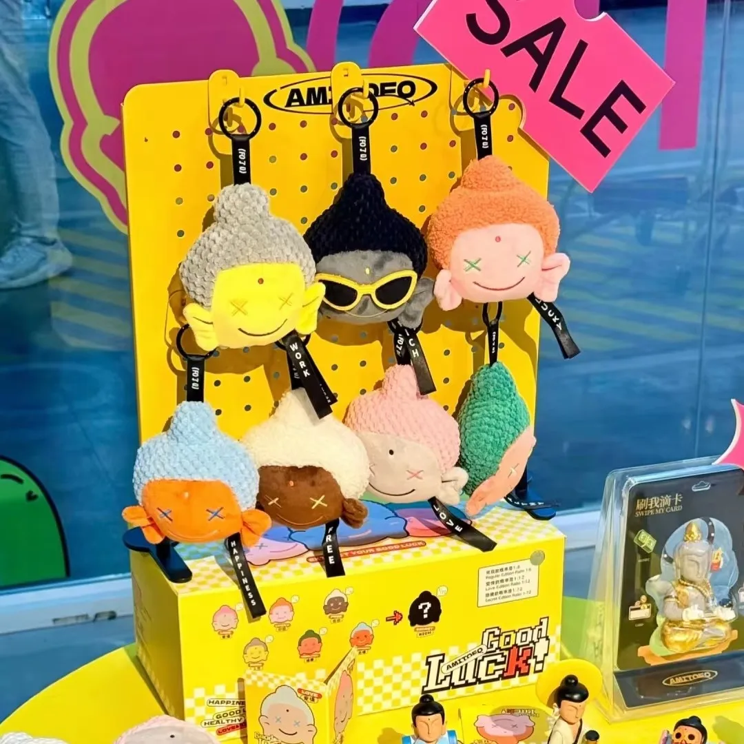 Подвеска-сюрприз Amitofo серии «Удача»: модная фигурка Будды, брелок для ключей, украшение для сумки, кукла-талисман на удачу для взрослых коллекционеров