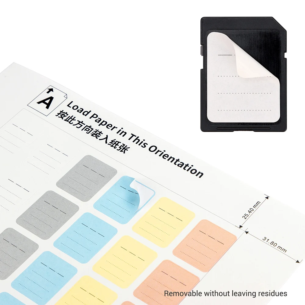 Наклейки с этикетками для SD-карты JJC, рукописные наклейки для печати, 2x2,5 см/0,79 x 0,98 дюйма для карт памяти SD/XQD/CFexpress Type-B