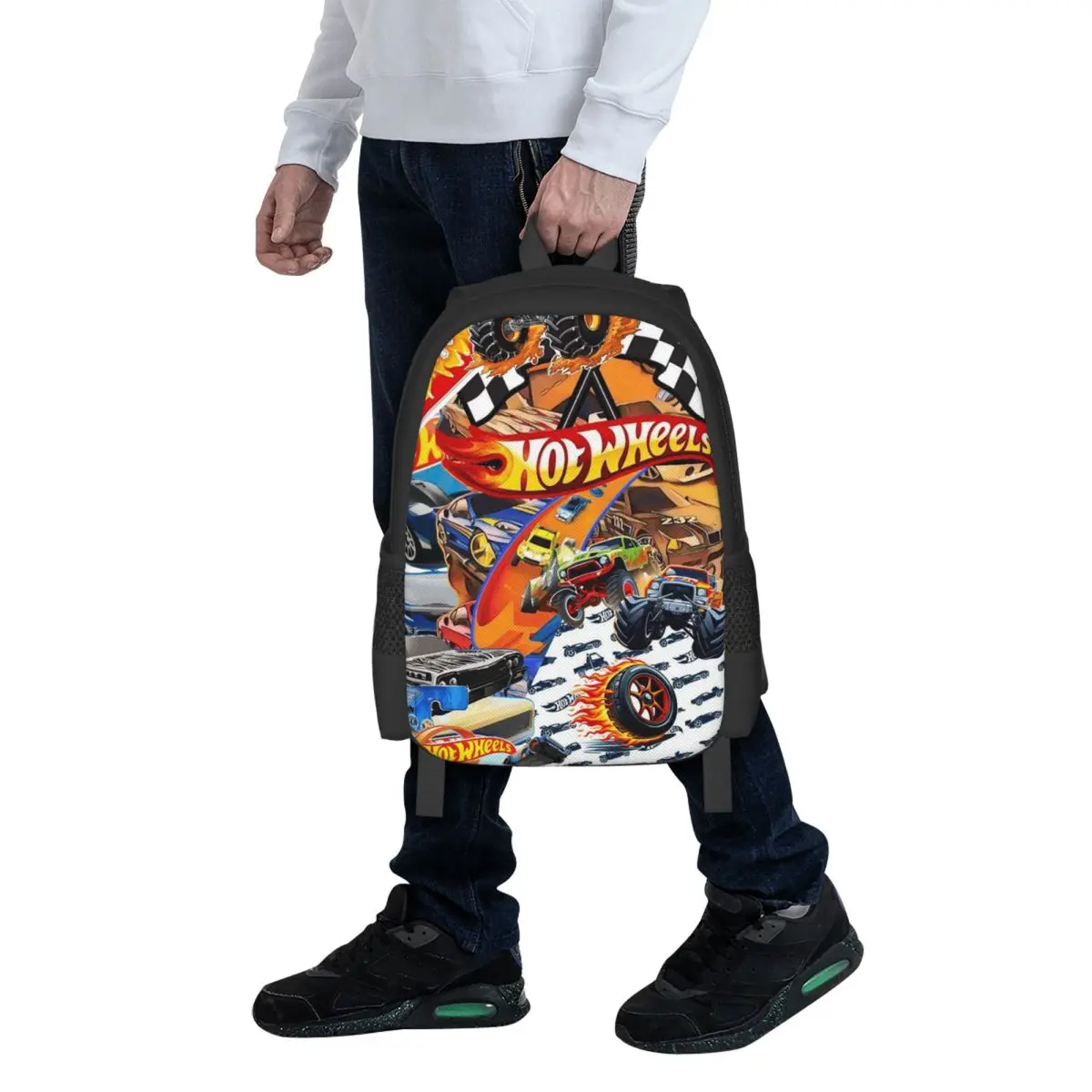 

Hot Wheels Race Student Backpack School Bag Hiking Travel Daypack for Men Women Fashion Bookbag Shoulder Bags