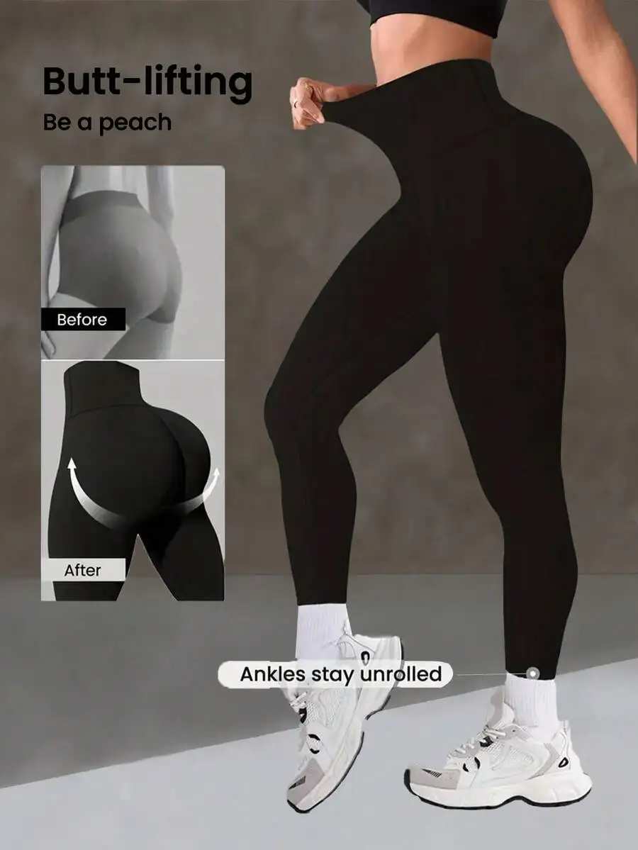 

Women High Waist Butt Lifting Workout Leggings Black