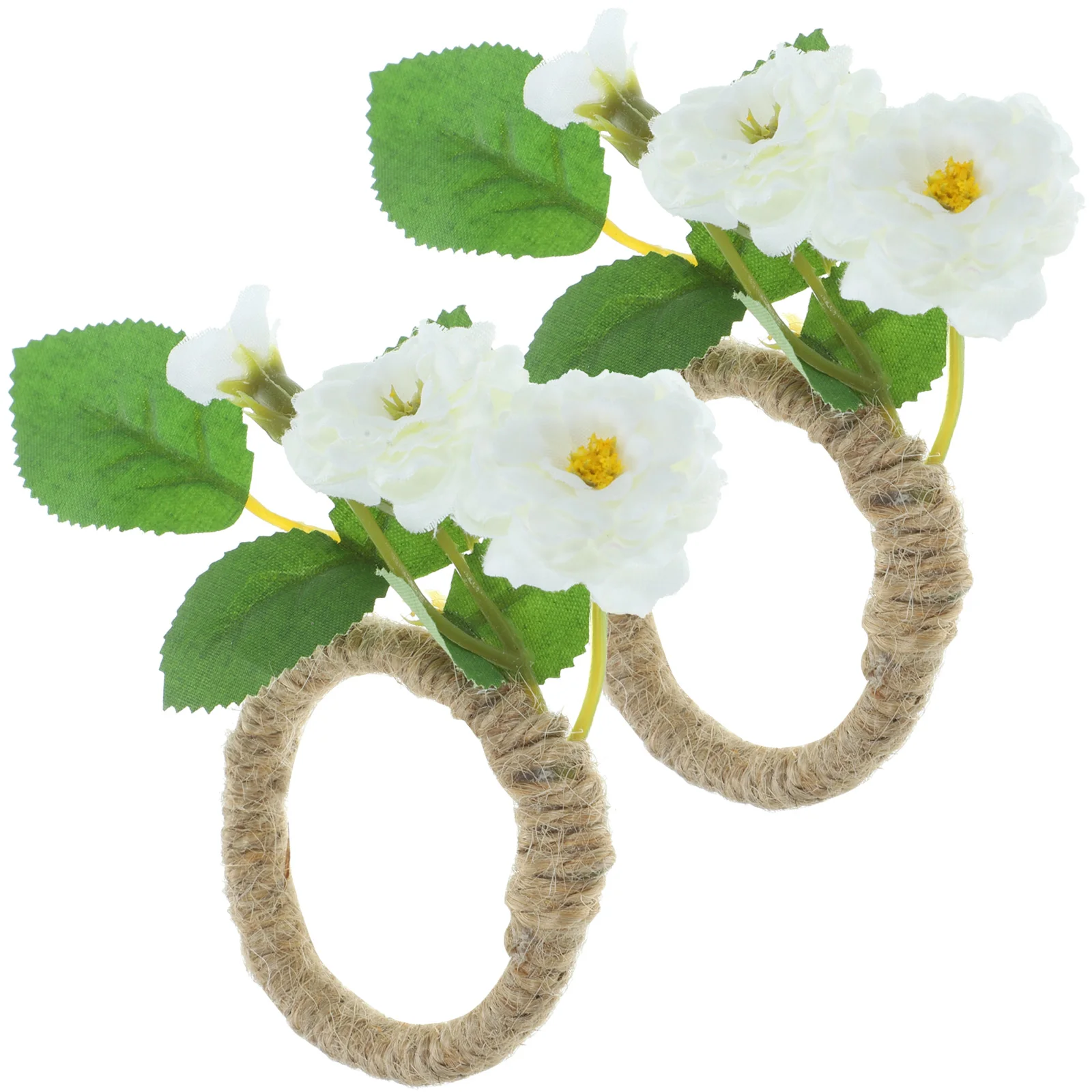 

2Pcs Napkin Decoration with Flower Design for Wedding Party Banquet Restaurant Table Serviette Party Napkin Rings Holder