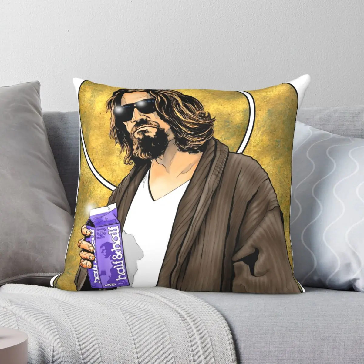 The Dude Big Lebowski Poster Pillowcase Polyester Linen Velvet Pattern Zip Decor Throw Pillow Case Sofa Cushion Cover