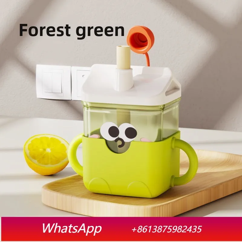 

LMM cute simple straw cup milk cup with handle leak-proof and drop-proof