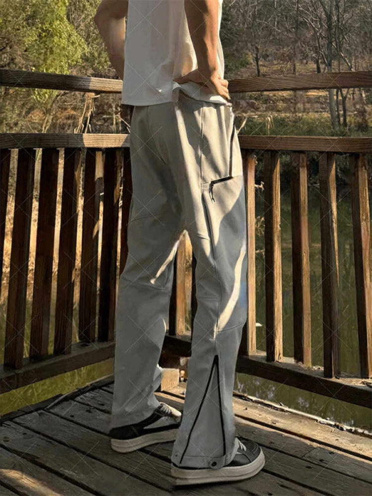 

Мужские уличные мягкие брюки для скалолазания, летние тонкие брюки-кльош, брюки для походов, рабочая одежда, свободные прямые брюки...