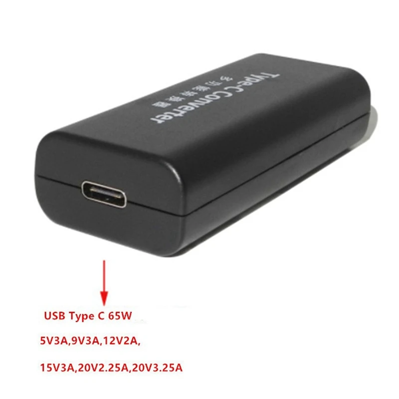 محول طاقة تيار مستمر للكمبيوتر المحمول ، موصل جاك ، أنثى إلى USB من النوع C ، محول للكمبيوتر المحمول