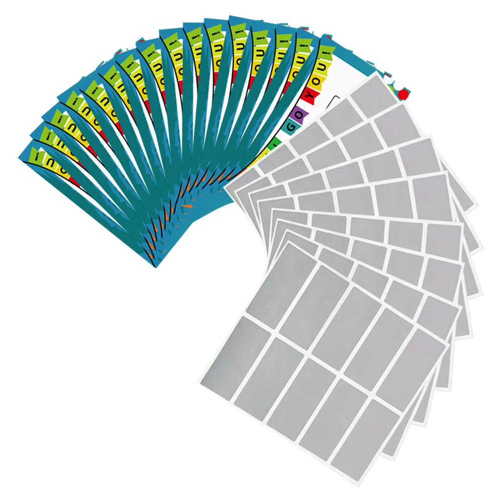 100 Sheets Scratch Card Scratch-off Stickers Decals Game Props DIY Labels Tickets for Prizes Coating Rectangular