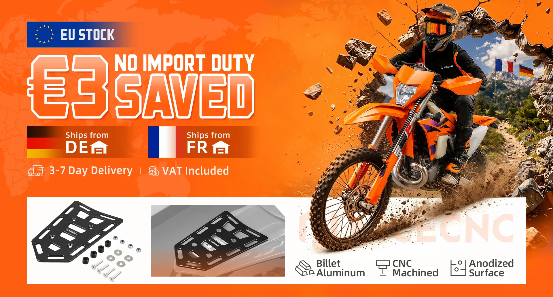 Für Husqvarna 2014-2026 TE 300 TE 250 FE 250 FE 350 FE 450 TX 300 Heckgepäckträger für KTM EXC 300 Sherco SE 300 Factory – Detail 1