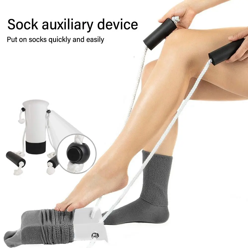 Disability Aid Helper Easy On And Off Sock & Stocking Helper ถุงเท้า Stocking Aid Puller Stocking Slider Assist Puller ถุงเท้า Puller