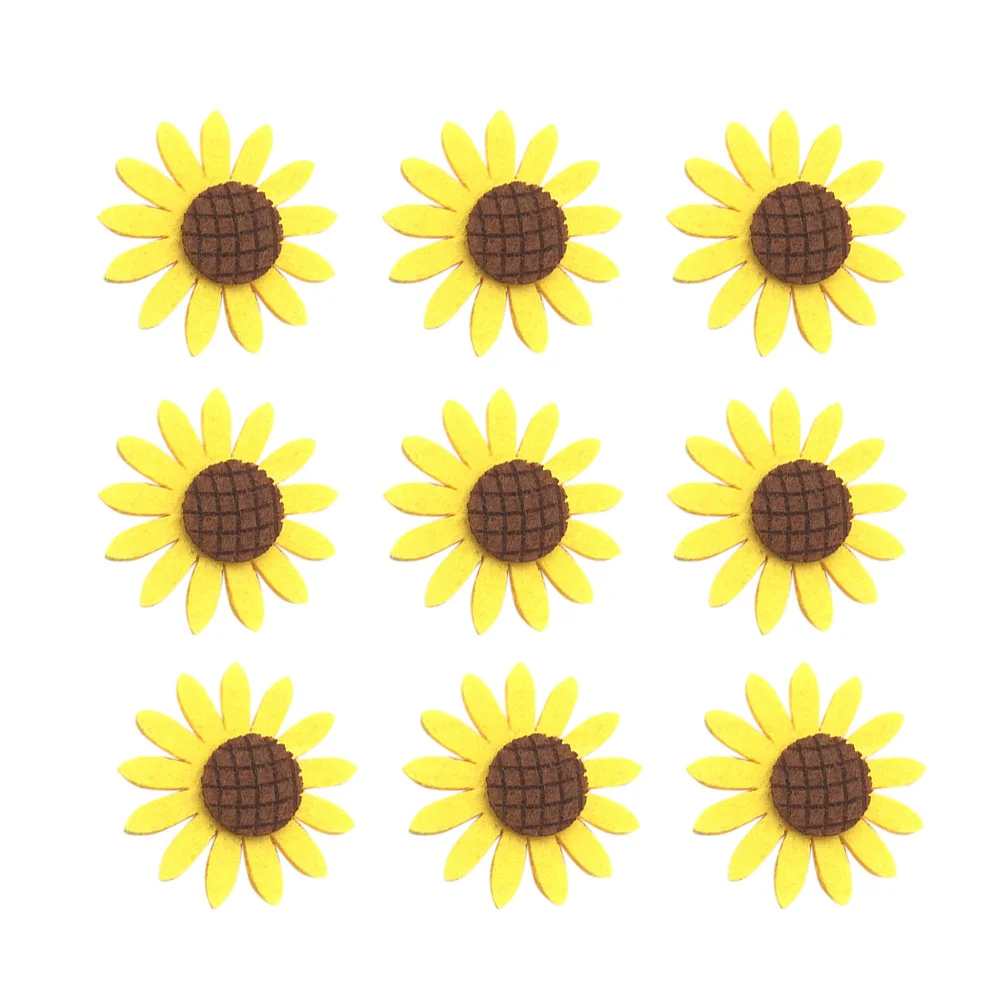 36Pcs Non-Woven Fabric Sunflower Brooch Corsage Yellow Clothes Accessories for Women Scarf Sweater Buckle Meaningful DIY