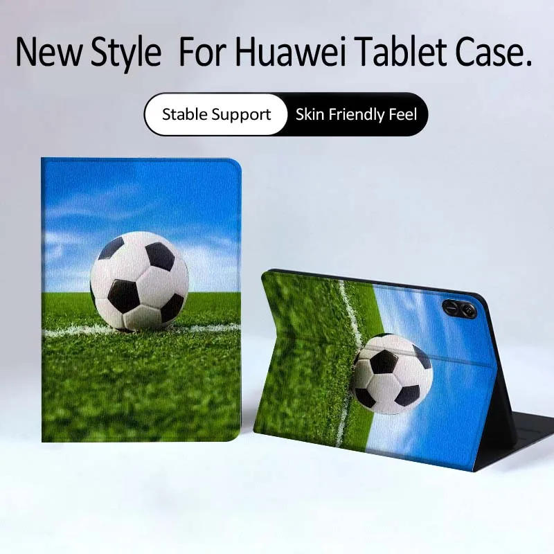 

White Black Soccer Ball For Huawei MatePad Pro Air 12 X Honor Pad 8 V8 9 13 GT GT2 3 12.6 13.3 Inch Tablet Case