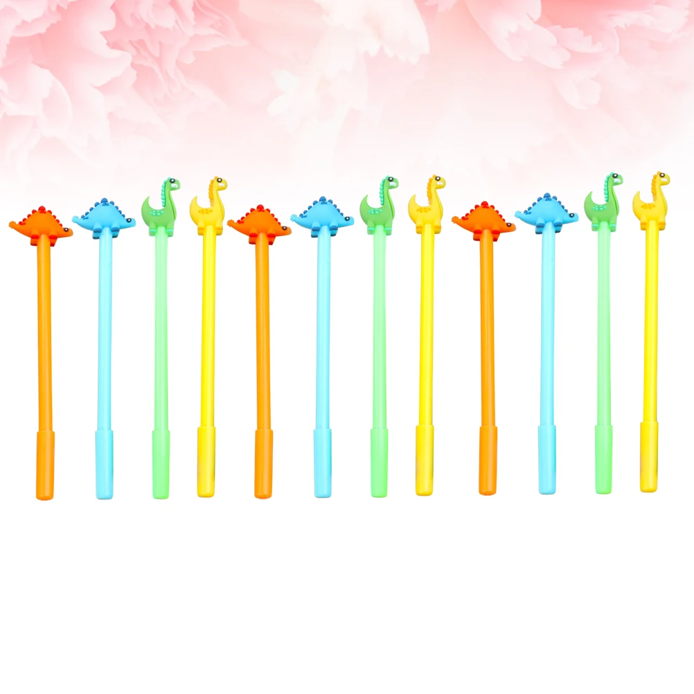 

12 шт., гелевая ручка с изображением динозавра, креативные легкие пластиковые гладкие ручки для письма, идеальный подарок для студенческой семьи