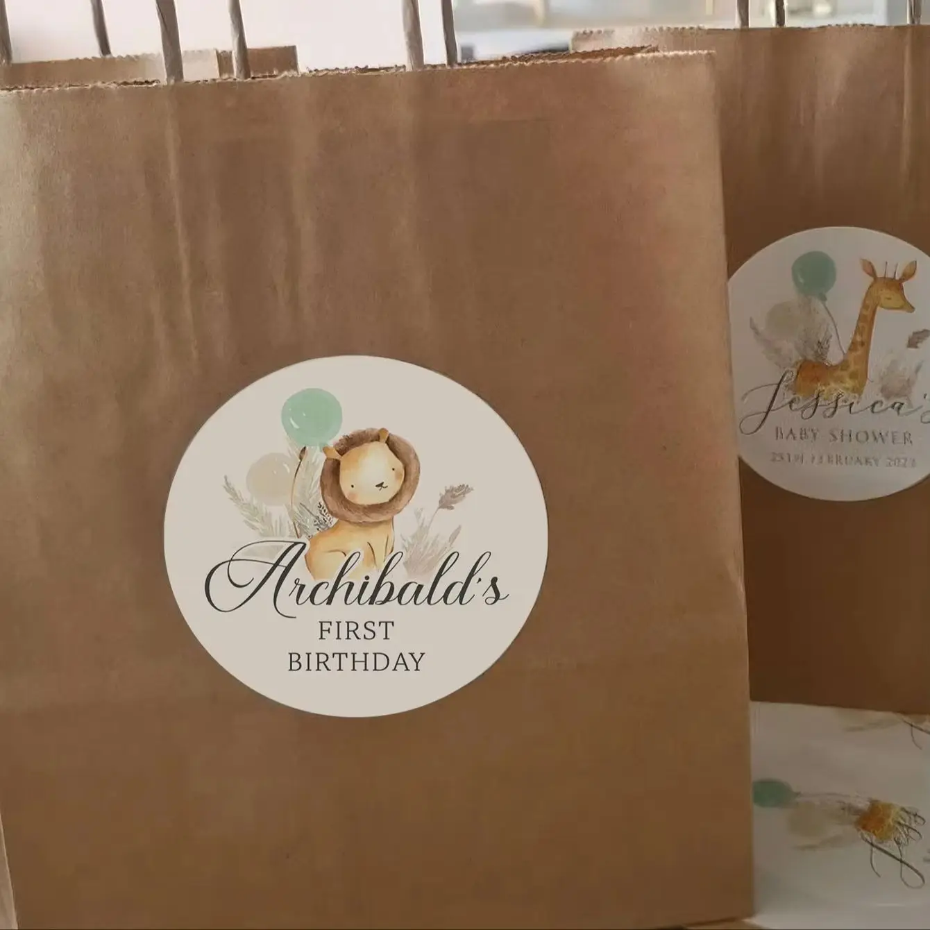 1‑100Pcs Custom Round Stickers Labels, Personalized Text Prints for Souvenir Packaging, Keepsake Boxes & Handmade Gifts