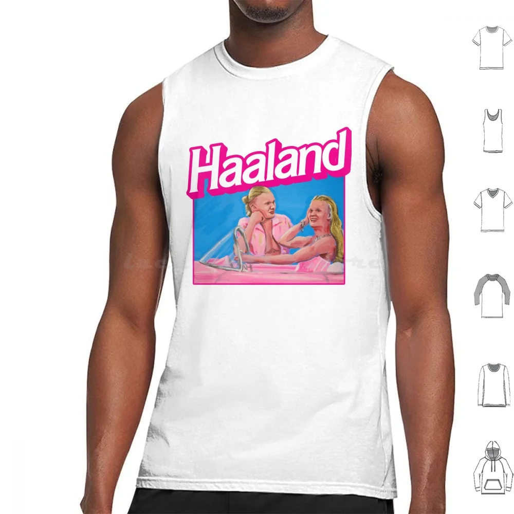 Haaland-With Ken Tank Tops Print Cotton Haaland Ken Man City Erling Car