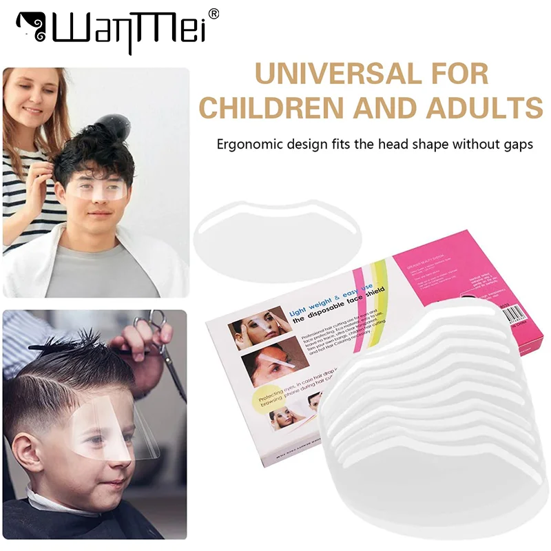 50/100pcs Disposable Face Shields Makeup Shower Visors Mask High Quality for Hairspray Salon Tools Hairdressing Supplies