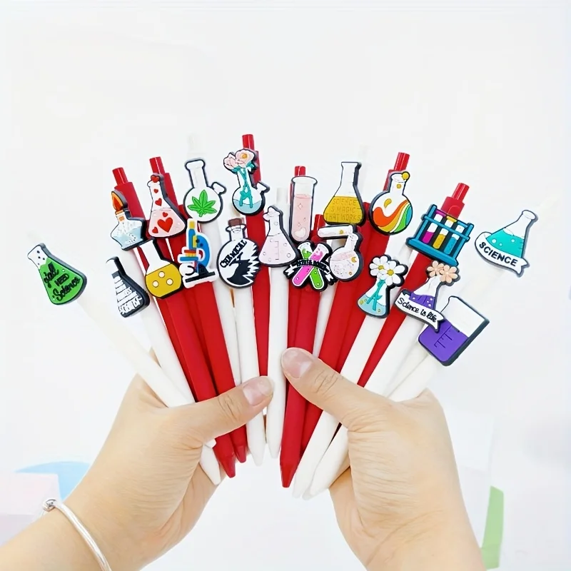 10 قطعة/20 قطعة مختبر الكيمياء زجاجة التصحيح قلم حبر جاف العودة إلى المدرسة امتحان القلم لوازم الكيمياء البلاستيكية التصحيح هلام القلم #1