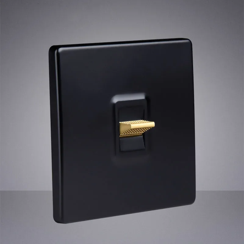 Retro Toggle Switch Gold Lever 1 2 3 4 Gang 2 Way Wall Light Switch PC Panel Wall Socket For Home