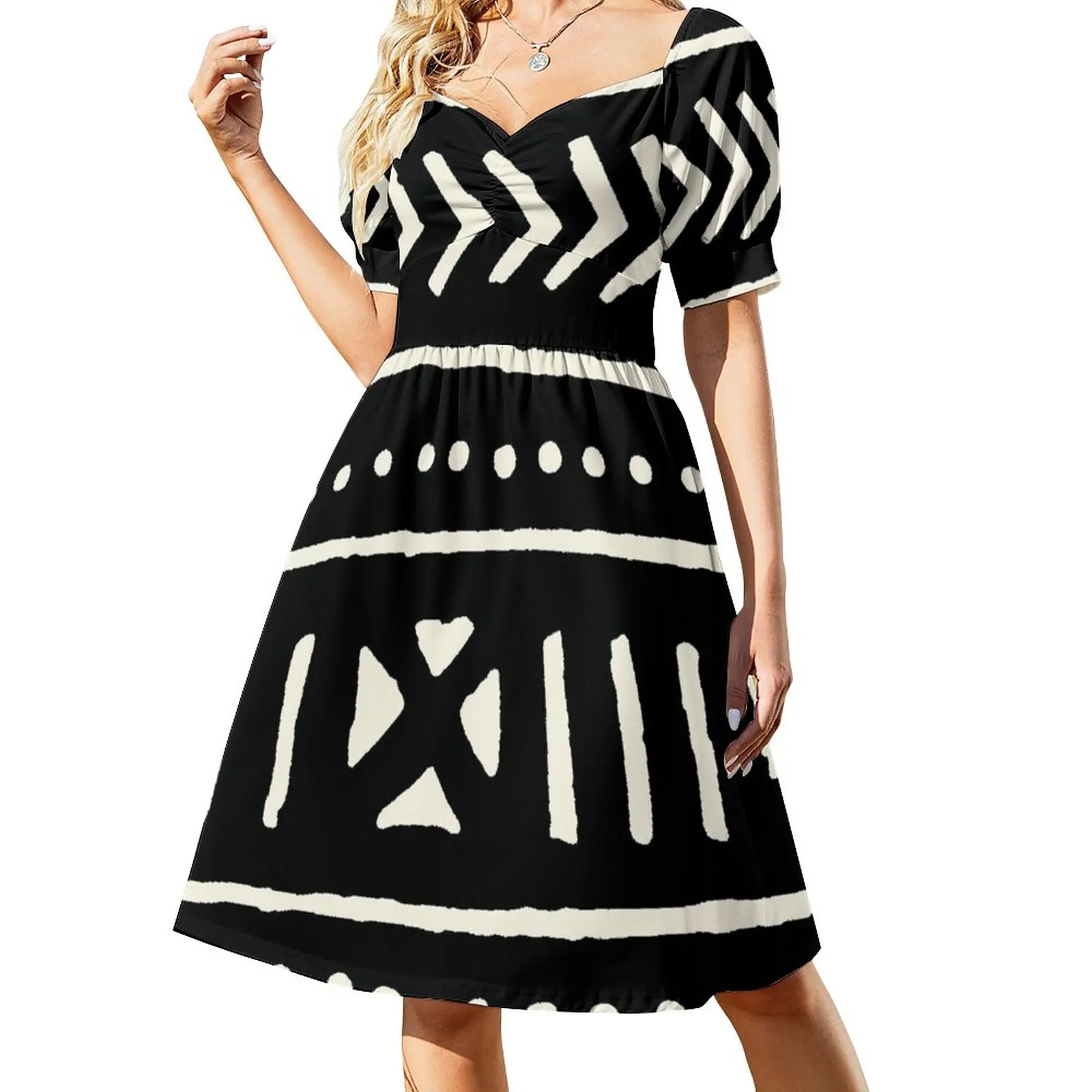 

african mud cloth black and white Sleeveless Dress evening dresses women wedding dresses for woman Long dresses