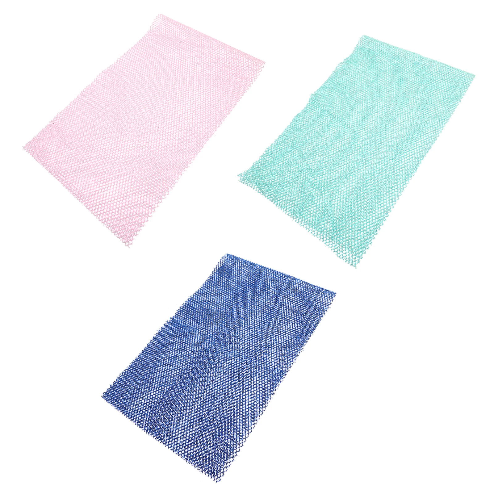 

3pcs Chinlon Bath Body Scrubber Back Foot Exfoliating Mesh Shower Washcloth African Net Cloth Rubber Bathing Brush Gift Design
