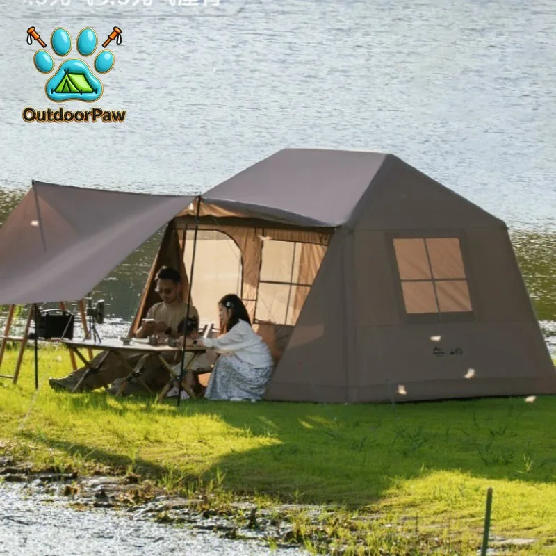 Portable Automatic Inflatable Tent Folding Large Space Sunshade Rainproof Camping Tent Outdoor Overnight Camping Equipment