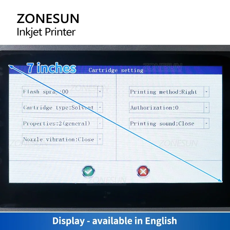 ZONESUN ZS-TIP127 โต๊ะเครื่องพิมพ์อิงค์เจ็ทแบบพกพา 12.7 มม.QR Barcode ชุดวันหมดอายุหมายเลขซีเรียลโลโก้หน้าจอสัมผัสดิจิตอล
