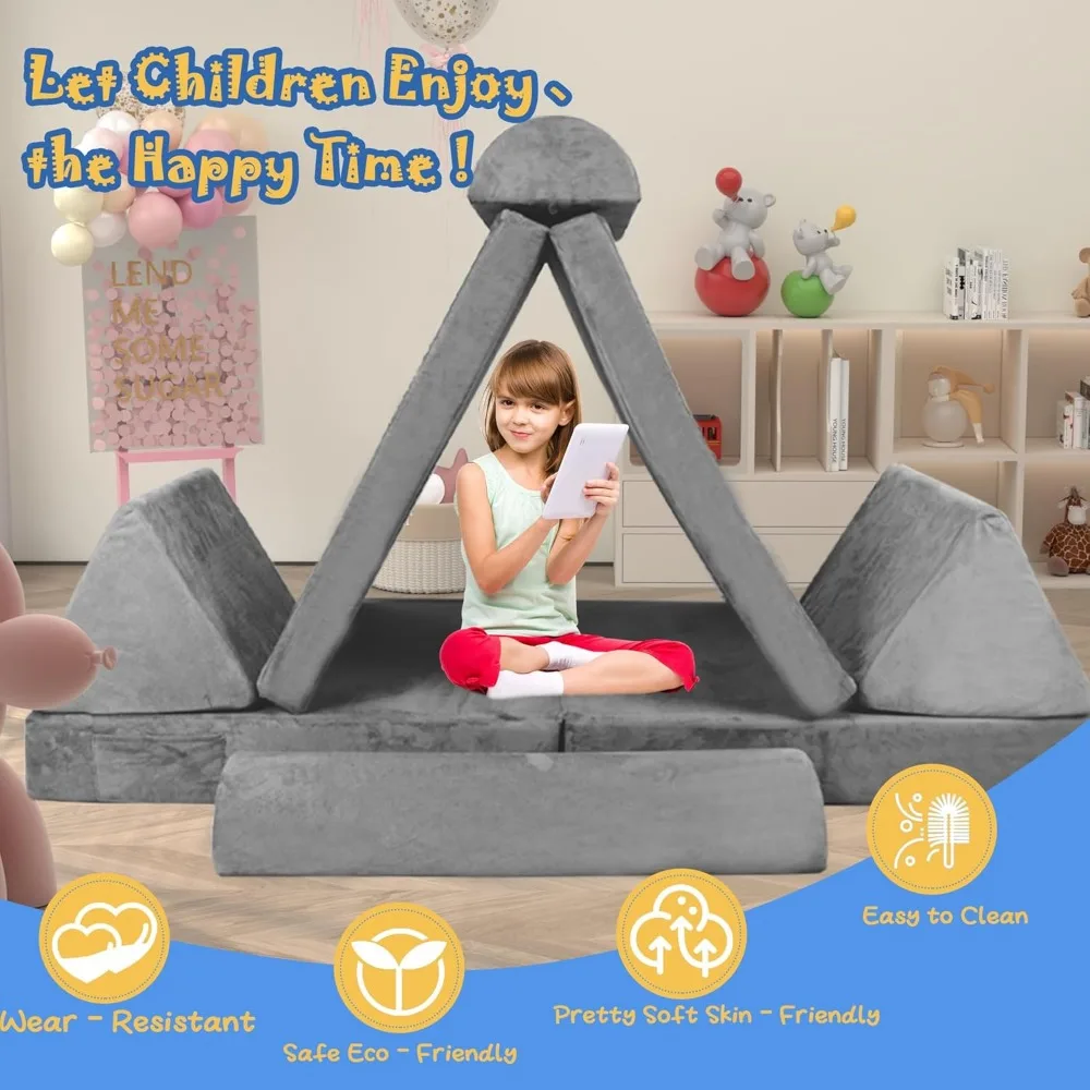 Modular Kids Couch Sofa,Couch for Toddler and Baby Playroom/Bedroom,Perfect Toddler & Baby Couch for Play & Lounging