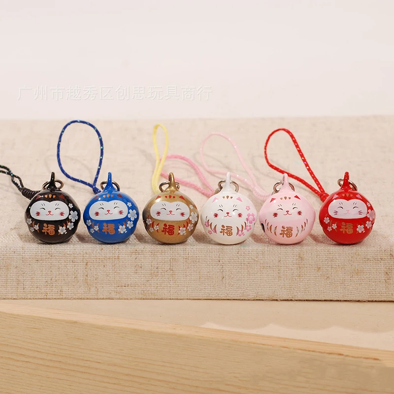 Japan\'s Lucky Cat Phone Lanyard Bell Ornaments Japanese Car Bag Pendant Key Chain for Women Phone Chain Key Chain for Couples