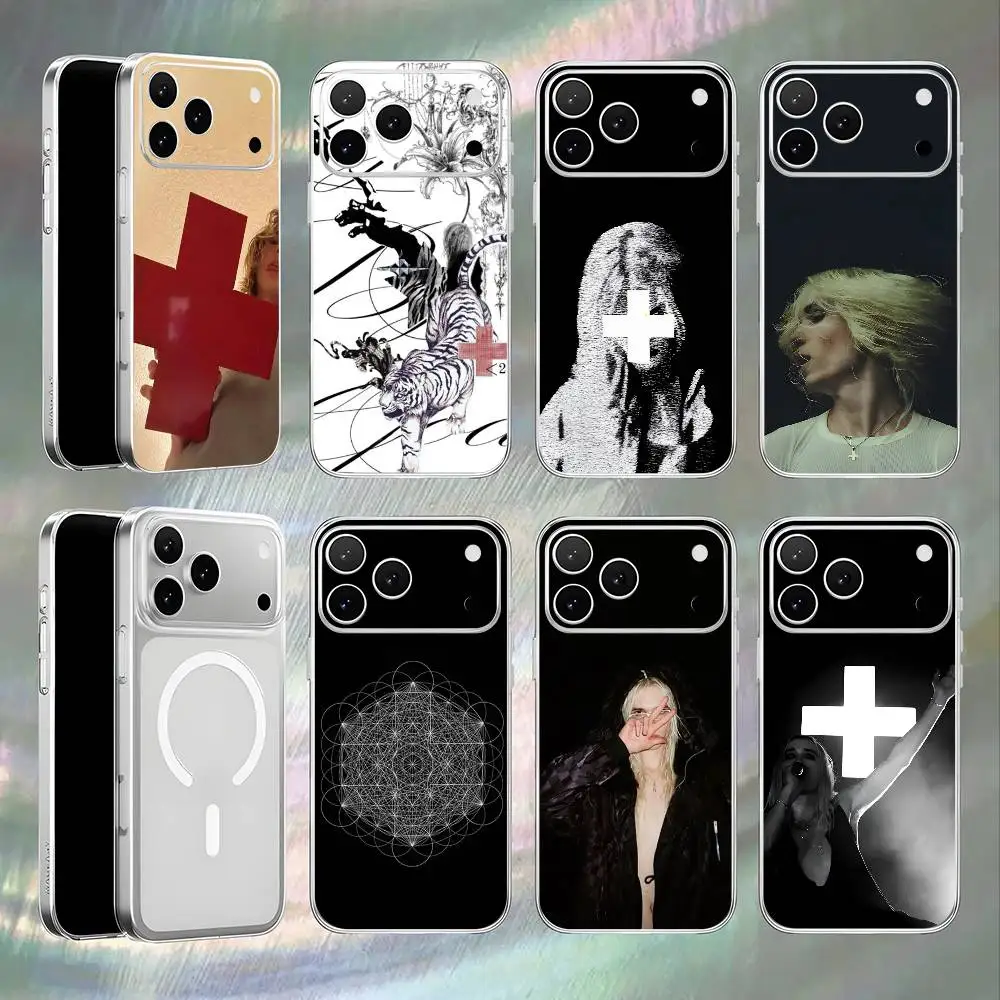 

Singer 2hollis Albums Magnetic Wireless Charging Transparent White Phone Case For iPhone 17,16,15,14,13,12,11,Pro,Max,Plus