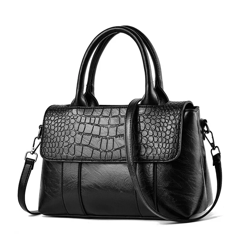 Handbag Women\'s Large Capacity Women\'s Bag 2022 New Fashion Atmosphere Stone Grain Slant Mother\'s Bag