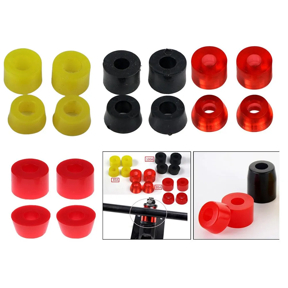 4 pçs skate caminhão bucha longboard pivô tubo substituição pivô copo à prova de choque acessórios skate padrão 85a 95a 100a