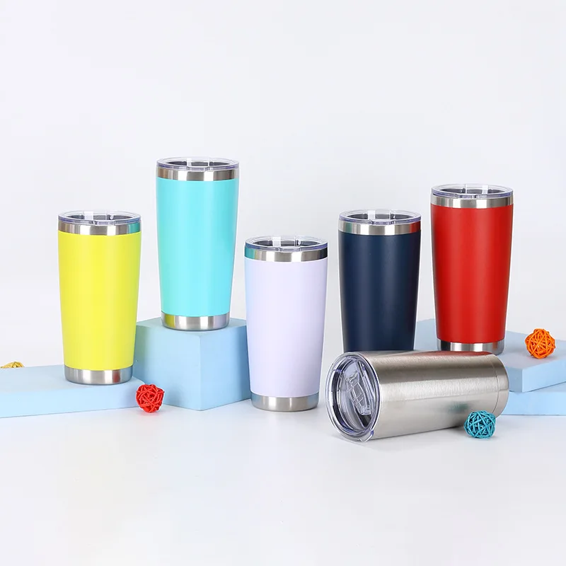 

Portable Stainless Steel Insulated Tumbler with Clear Lid Vacuum Insulated Travel Mug for Car Hot Cold Coffee Cup Camping Cups