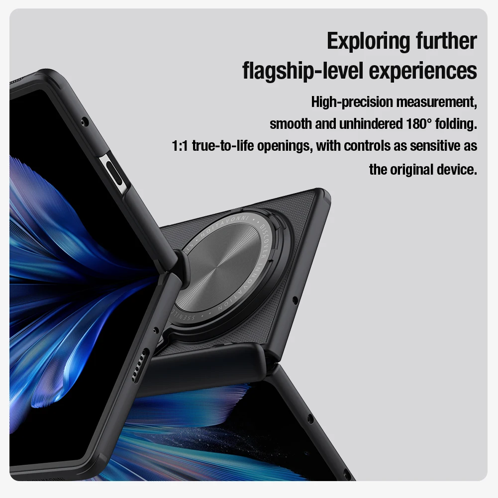 For VIVO  X fold 3 Pro Case Cover NILLKIN Camera Lens Privacy Protection Stand Cover VIVO  X fold3 Pro Hard PC Back TPU Bumper