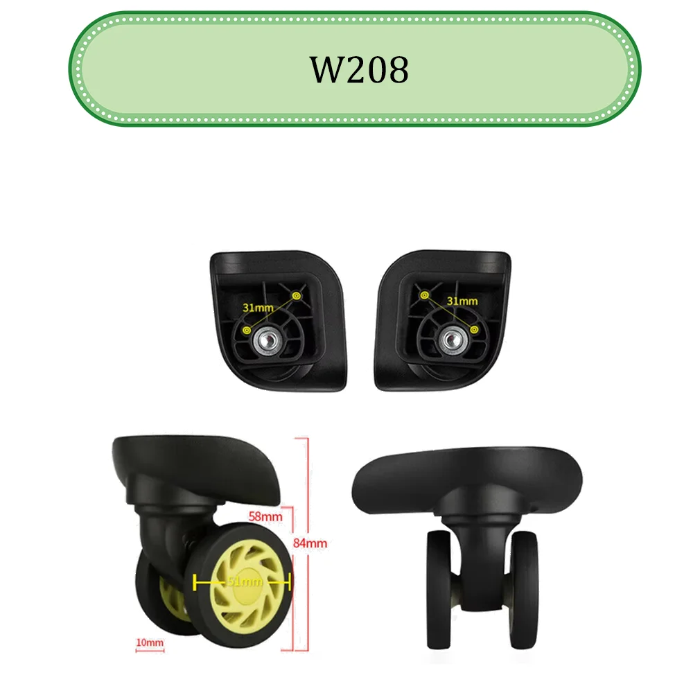 For American Tourister W208 Black Luggage Suitcase Universal Wheel Accessories Silent Repair Caster Sliding Casters Replacement