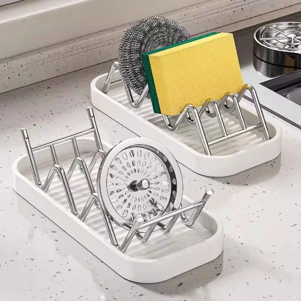 

2/3 Grids W Shaped Soap Holder Non-slip Stainless Steel W-Shaped Taco Holder Space Saving with Drain Tray Soap Stand Bathroom