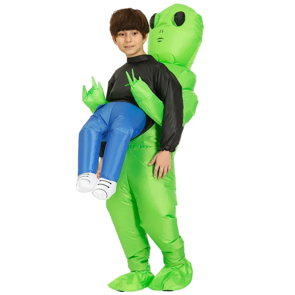 2025 أزياء الهالوين Et Alien Opblaasbare Pak Alien Monster Opblaasbare Kostuum مخيف Groene Alien Cosplay Kostuum Voor Volwassen