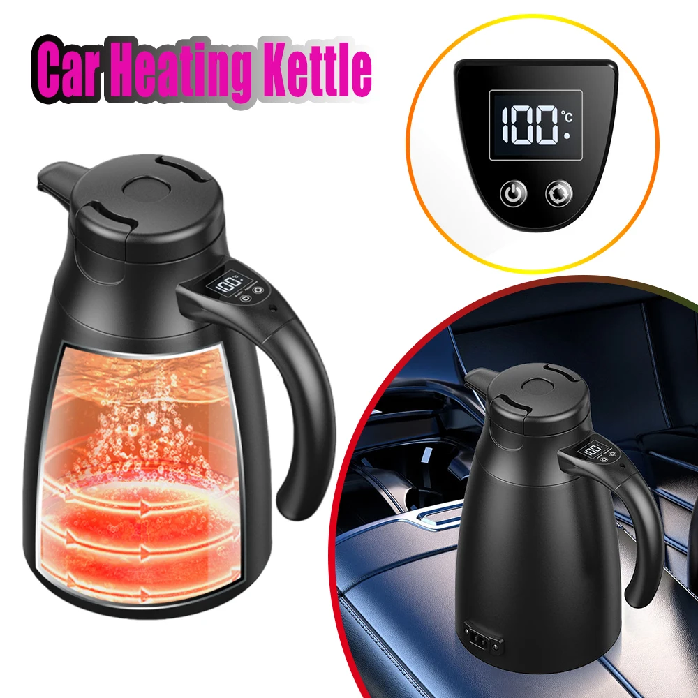 2026 Car Heating Kettle 12V 24V Universal Auto Electric Kettle Stainless Steel 304 Heating Insulation Integrated Travel Camping
