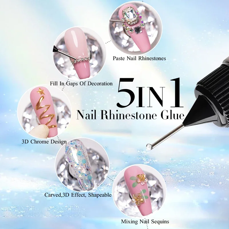 10 جرام غير مسح حجر الراين الغراء هلام مجوهرات حافة ختم الغراء جيل للأظافر لتشكيل ثلاثية الأبعاد تصميم الكروم نقع قبالة الأشعة فوق البنفسجية مسمار الفن الورنيش #3