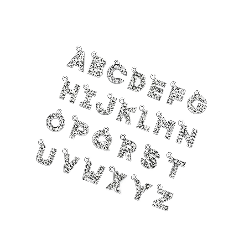 

26Pcs Letter A-Z Charms Creative DIY Craft Pendants for Necklace Key Chain Bracelet Diamond Letter Beads Letters for DIY Craft