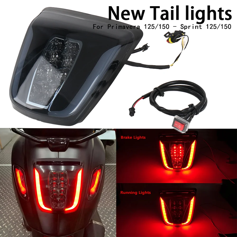 

Motorcycle LED Brake Light Tail Lights Stop Turn Signal Direction Indicator Blinker New For Vespa Sprint Primavera 125 150