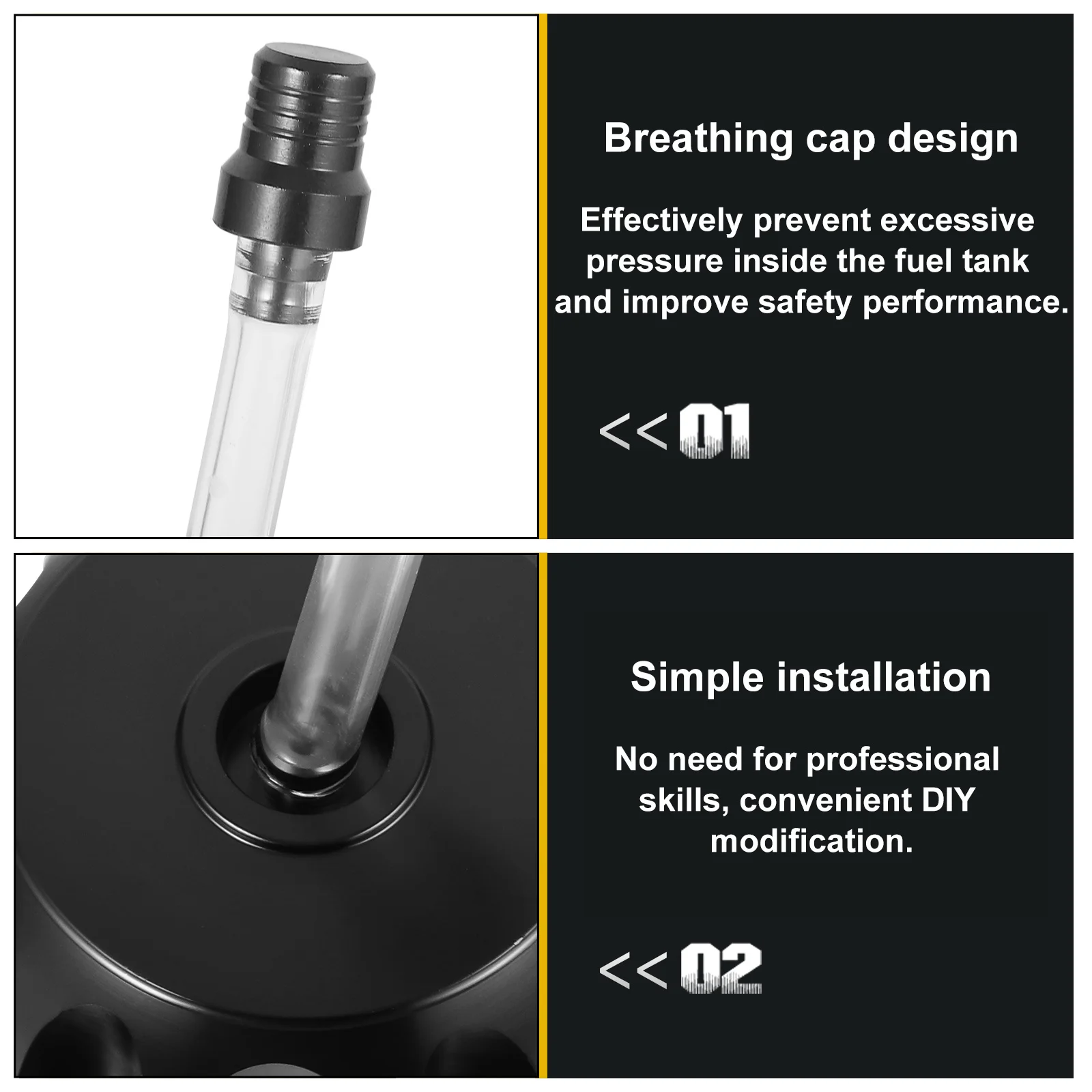 

Hose Oil Gas Caps Motorcycle Vent Valve Motorbike Covers Black for