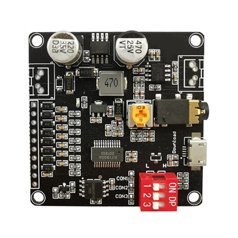 ABSQ-DY-HV8F 12V/24V 8 MB Flash Storage MP3 Player Voice Playback Module 10W/20W Trigger Serial Port Control For Arduino Micro U