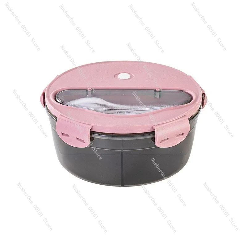 

Microwave-Safe Student Lunch Box, Round Shape Convenient Kitchen Bento Box, Food-Grade Fresh-Keeping Box for Fruits
