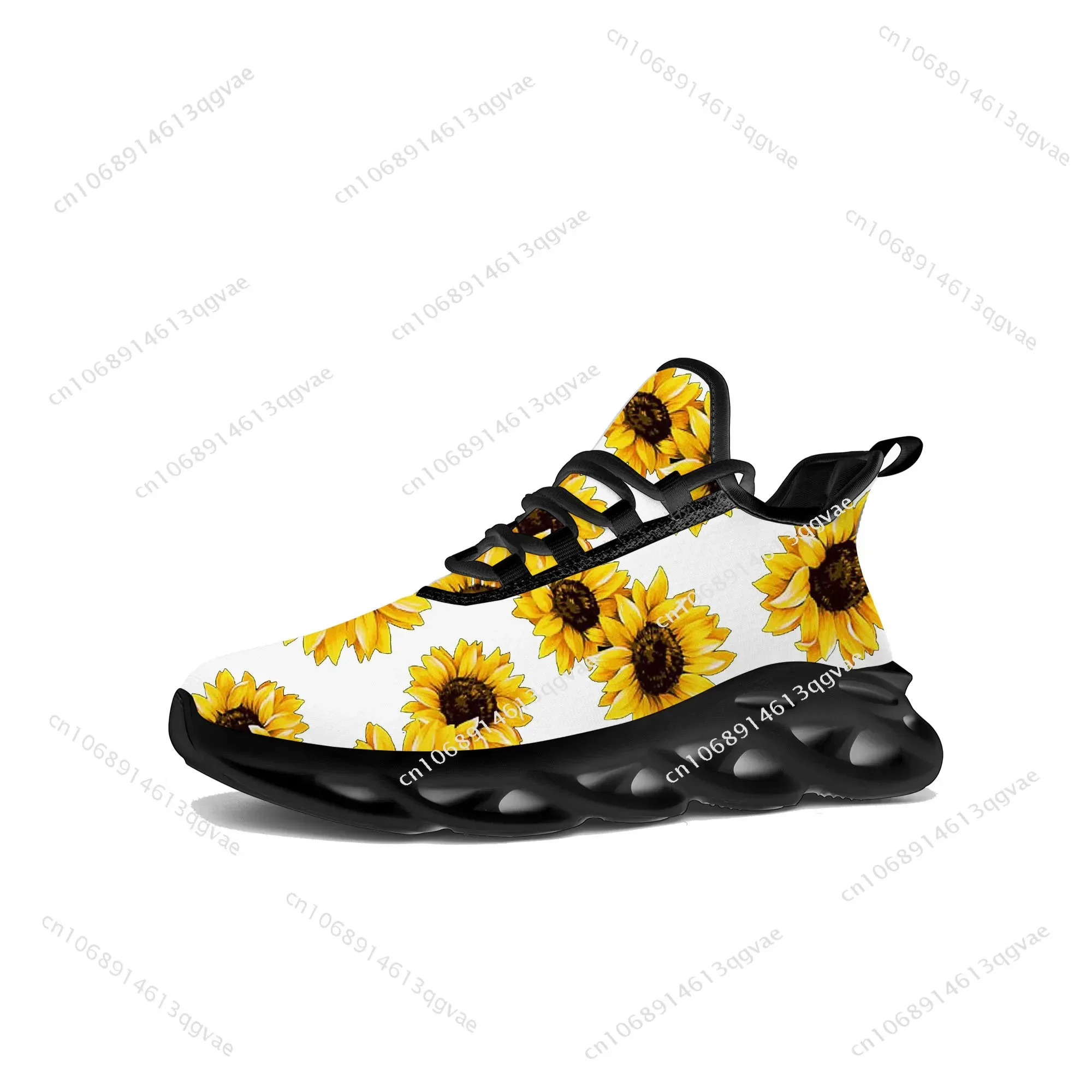 Sunflower Yellow Flower Flats Sneakers Mens Womens Sports Running High Quality Sneaker Lace Up Mesh Footwear Tailor-made Shoe