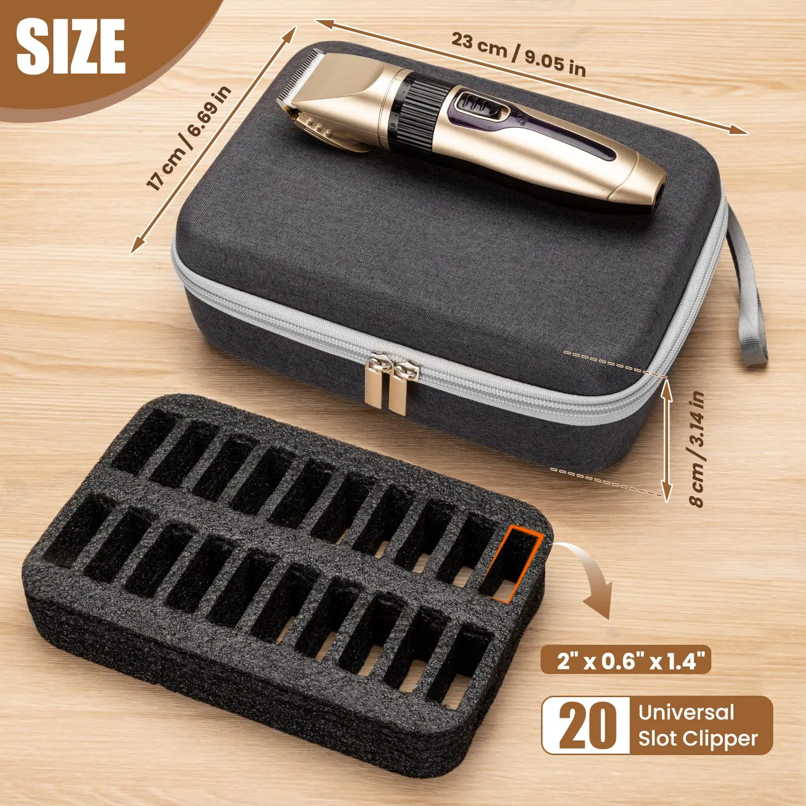 Customizable Waterproof EVA Razor Blade Case with Custom Logo Shock Proof Foam Interior (Black) for Camping & Travel