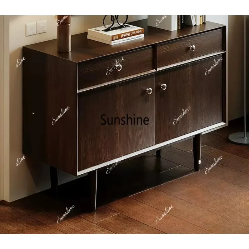 

Medieval style dining side cabinet light luxury high-end feeling integrated locker against the wall