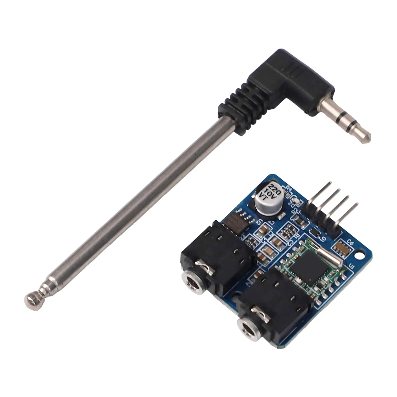 3.5mm Audio Connection Module I2C Communication Module PCB 31*30mm FM Stereo Receiver Reverse Polarity Protection