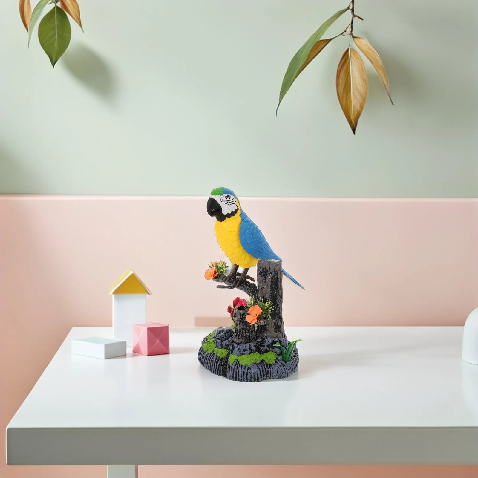 طائر آلي تفاعلي واقعي للأطفال الصغار، محاكاة الببغاء الكهربائي، ديكور منزلي على شكل حيوان، ترفيه القطط #5